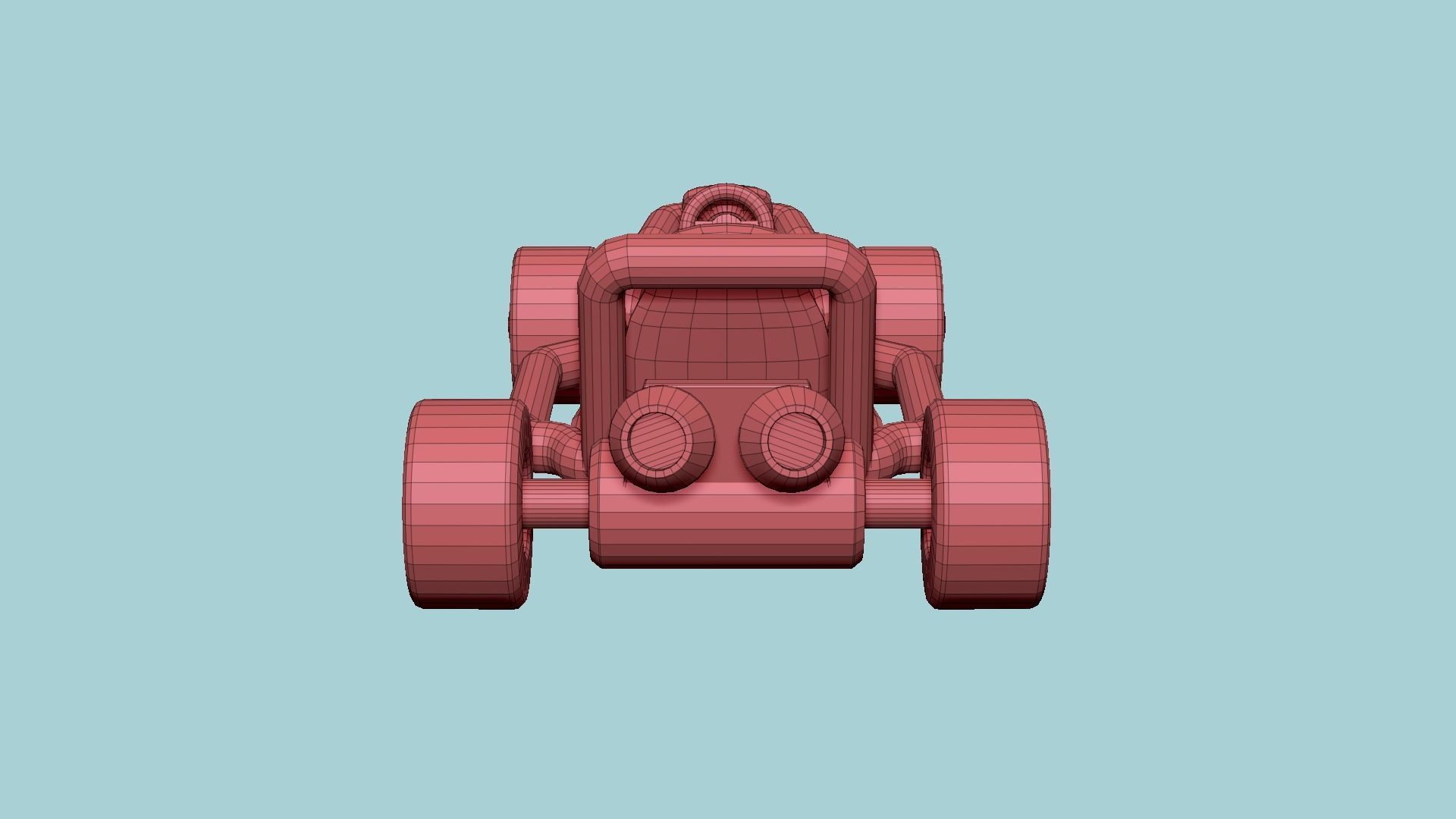 Cartoon Kart H07 Orange - Vehicle Racing Design Low-poly 3D model_21