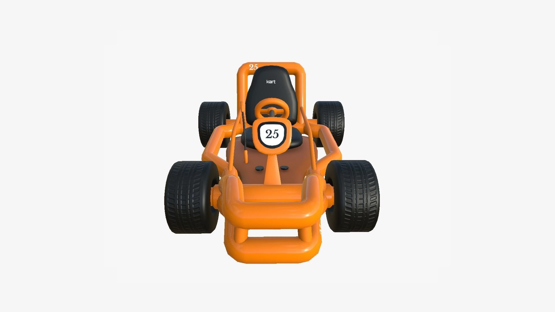 Cartoon Kart H07 Orange - Vehicle Racing Design Low-poly 3D model_4
