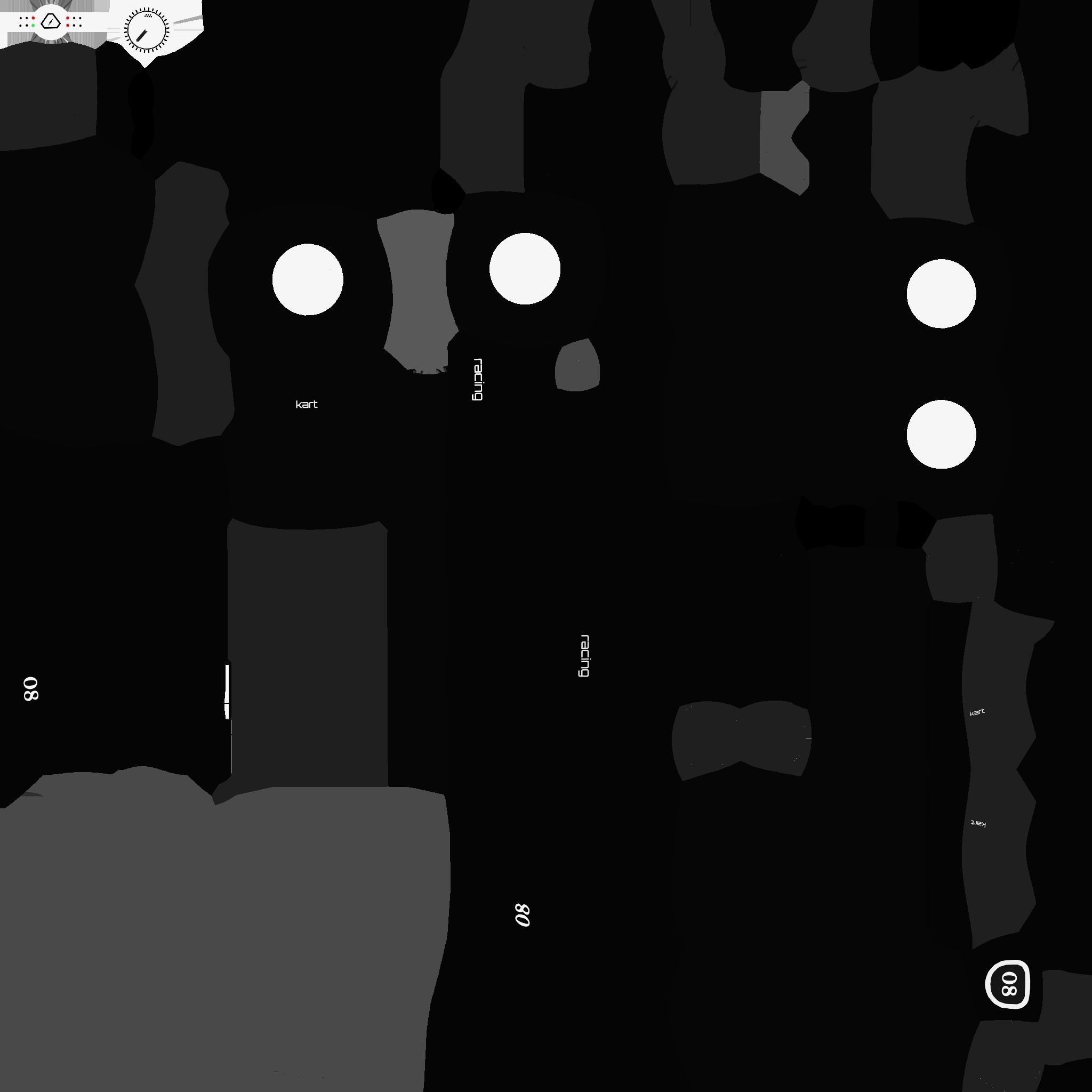 Cartoon Kart H09 Black - Vehicle Racing Design Low-poly 3D model_23