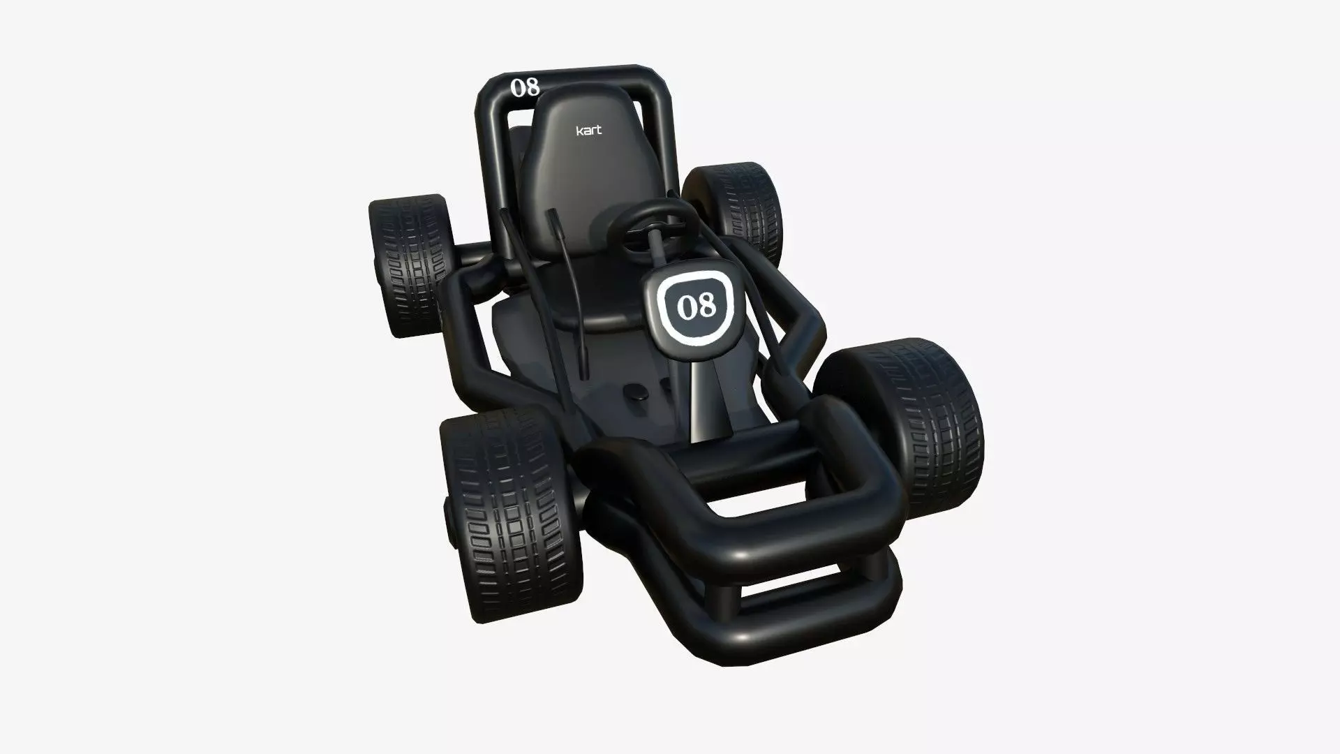 Cartoon Kart H09 Black - Vehicle Racing Design Low-poly 3D model_0