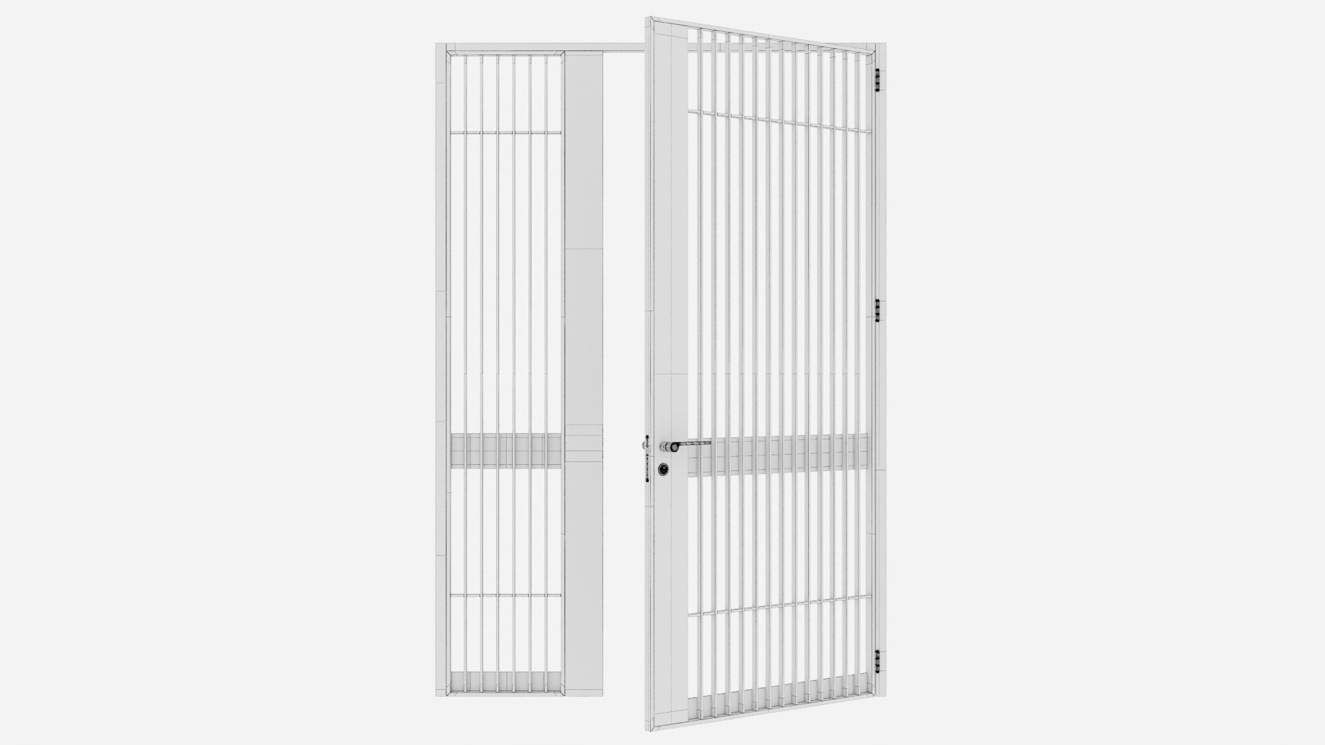 Aluminium door 176 3D model_6