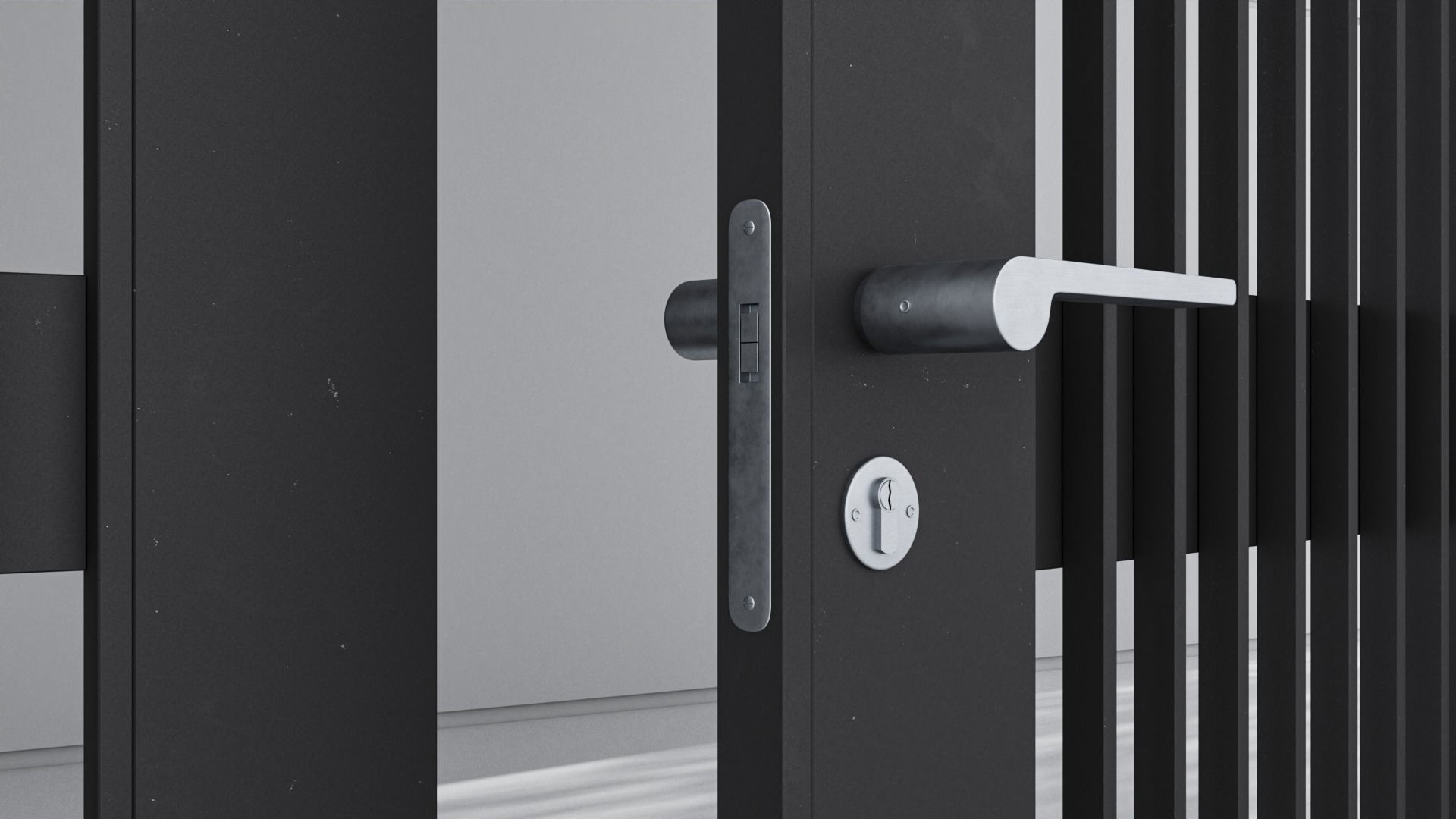 Aluminium door 176 3D model_4