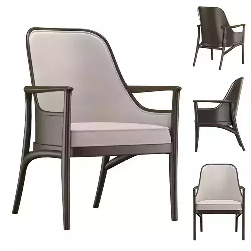 WOODLAND VENEER BACK DINING CHAIR 3D model