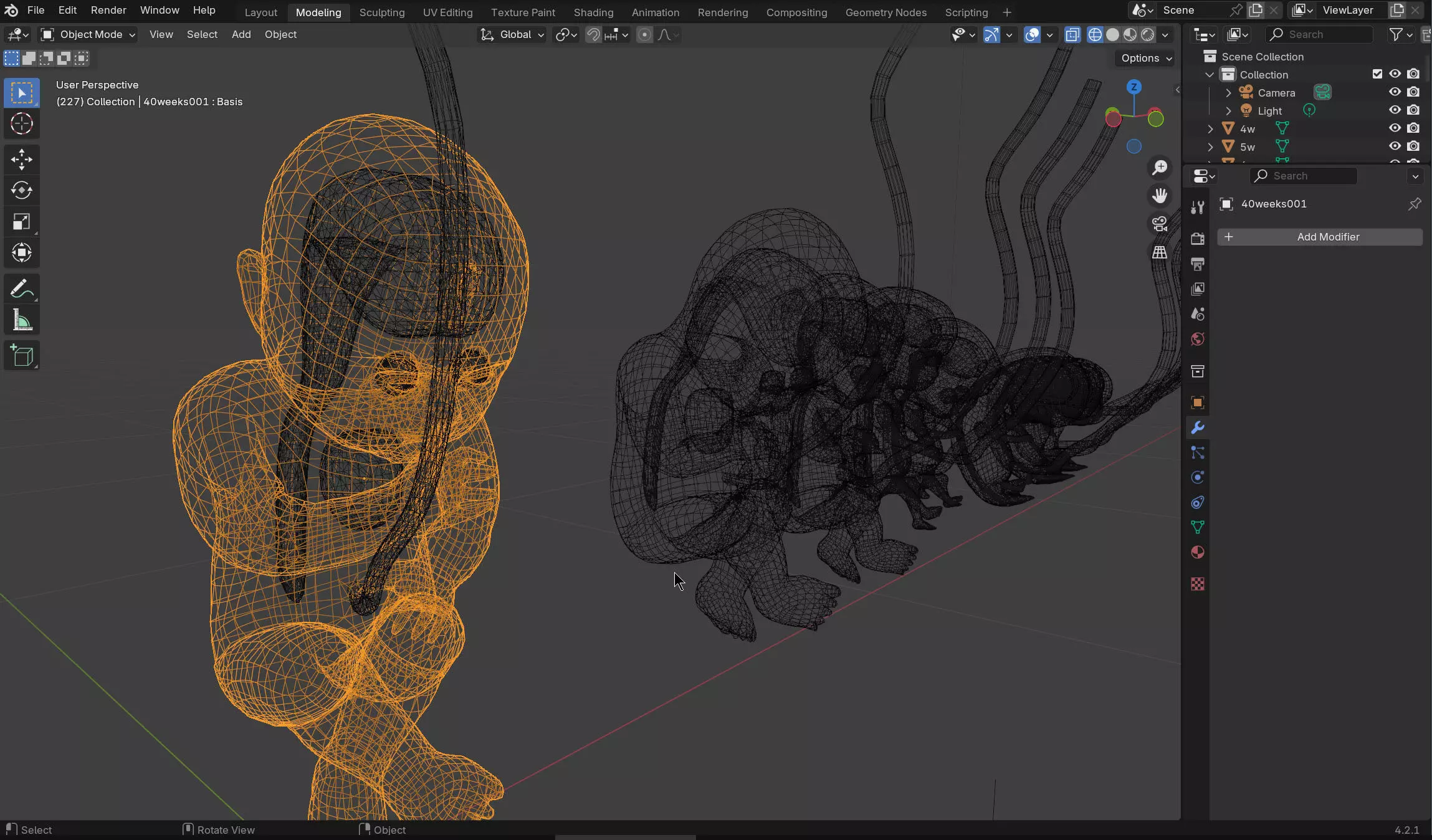 Animated and Morphed Human Fetus Low-poly 3D model_58