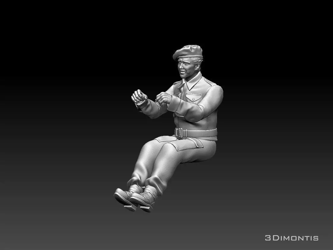 British soldier driver 3D print model_0