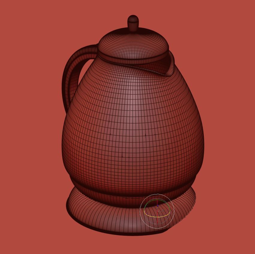 Glossy kettle with water 3D model_11