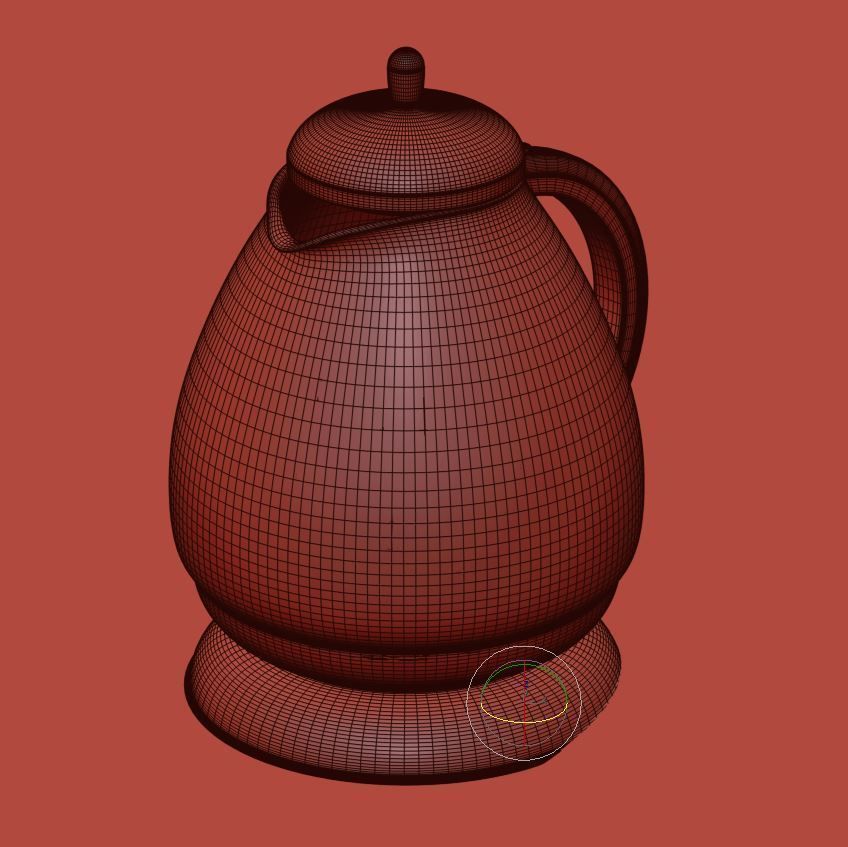 Glossy kettle with water 3D model_9