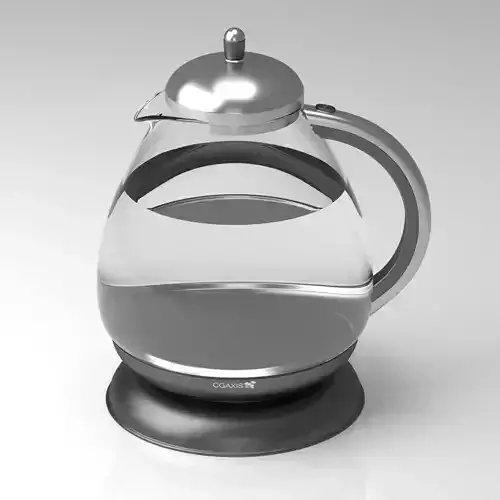 Glossy kettle with water