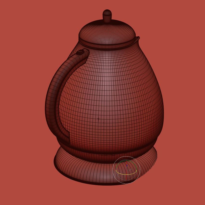Glossy kettle with water 3D model_13