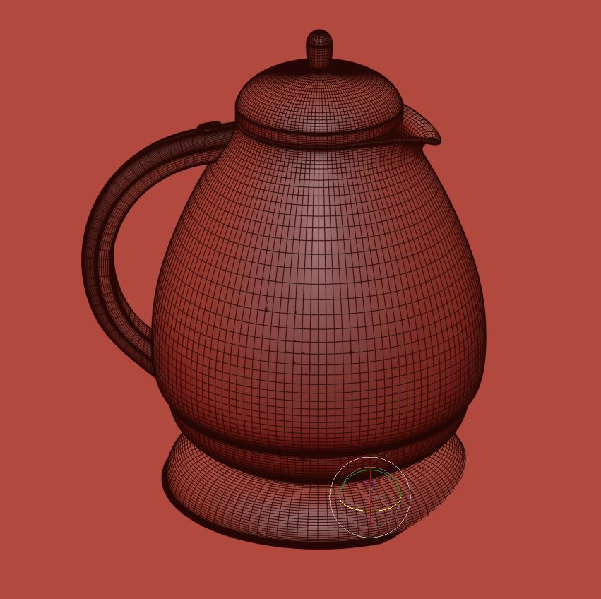 Glossy kettle with water 3D model_12