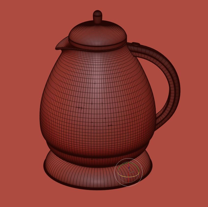 Glossy kettle with water 3D model_8