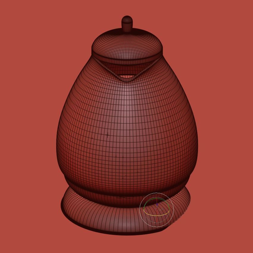Glossy kettle with water 3D model_10