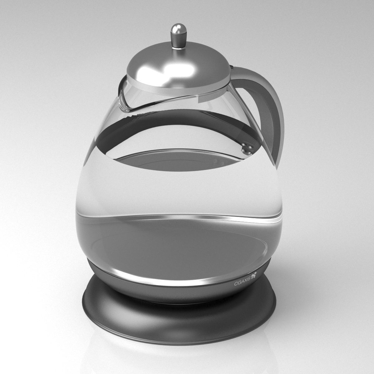Glossy kettle with water 3D model_1