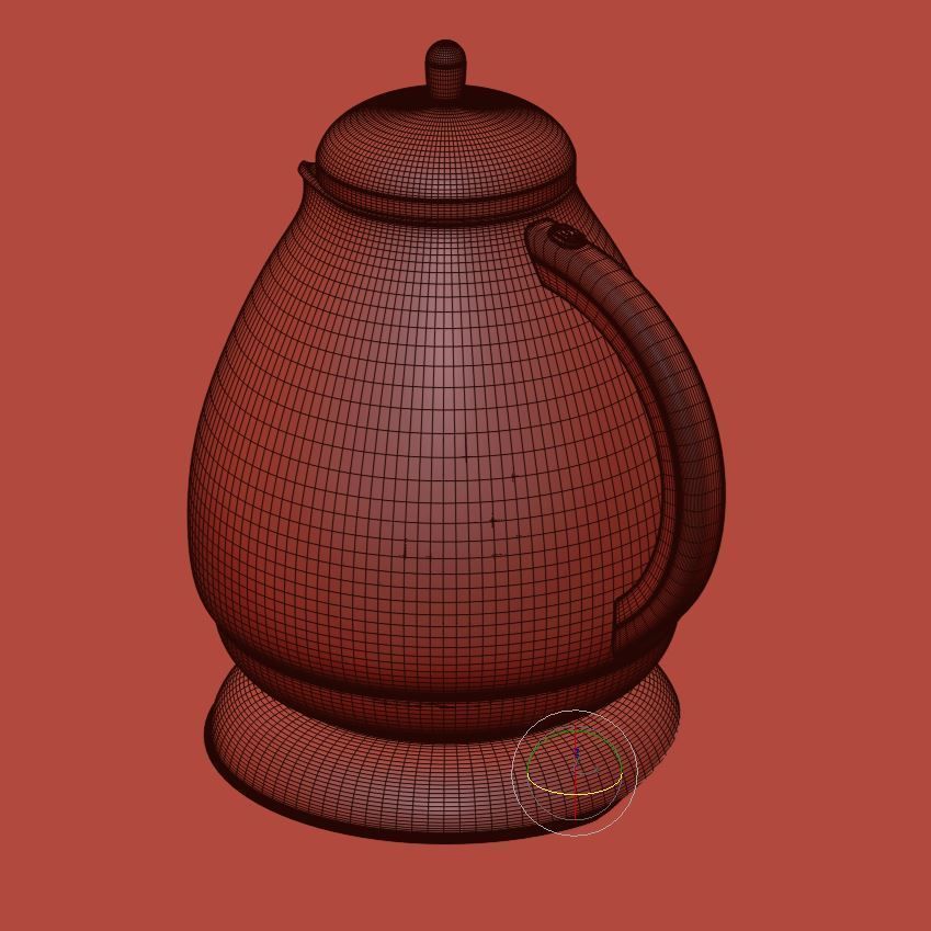 Glossy kettle with water 3D model_15
