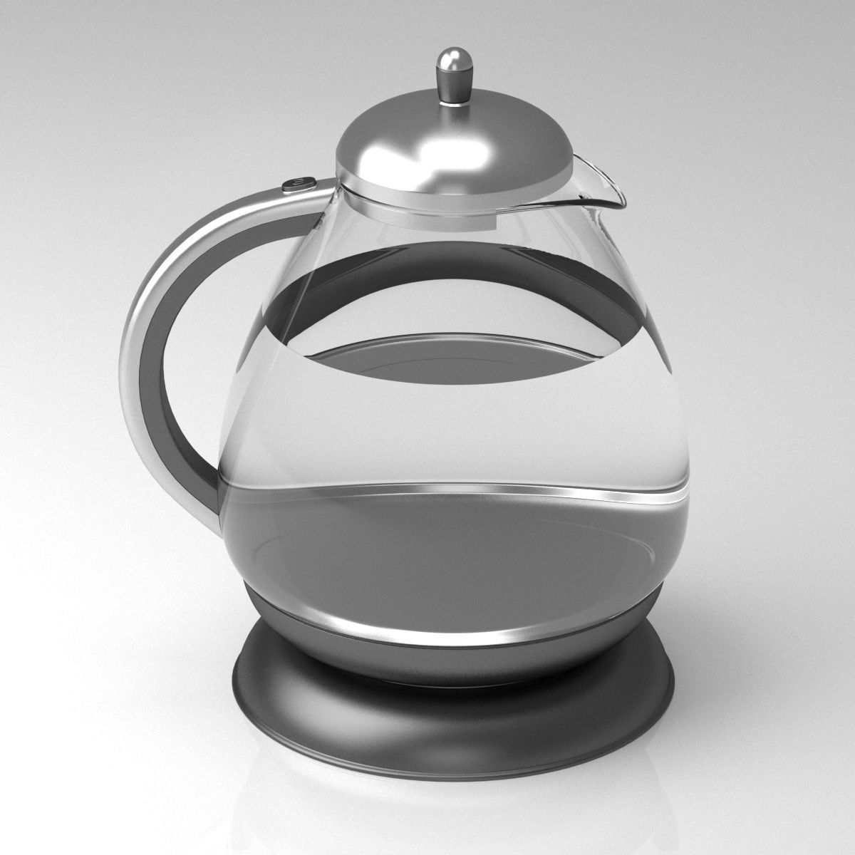 Glossy kettle with water 3D model_4