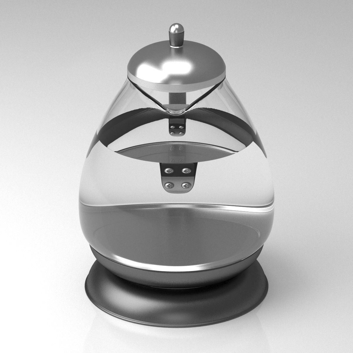Glossy kettle with water 3D model_2