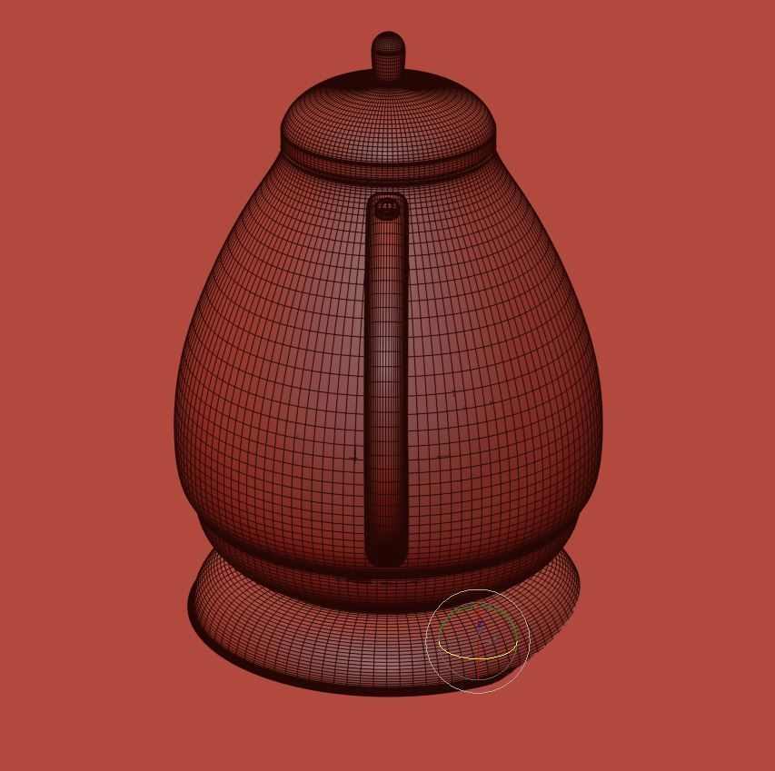Glossy kettle with water 3D model_14