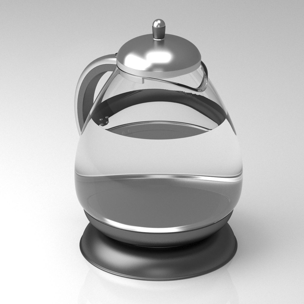 Glossy kettle with water 3D model_3