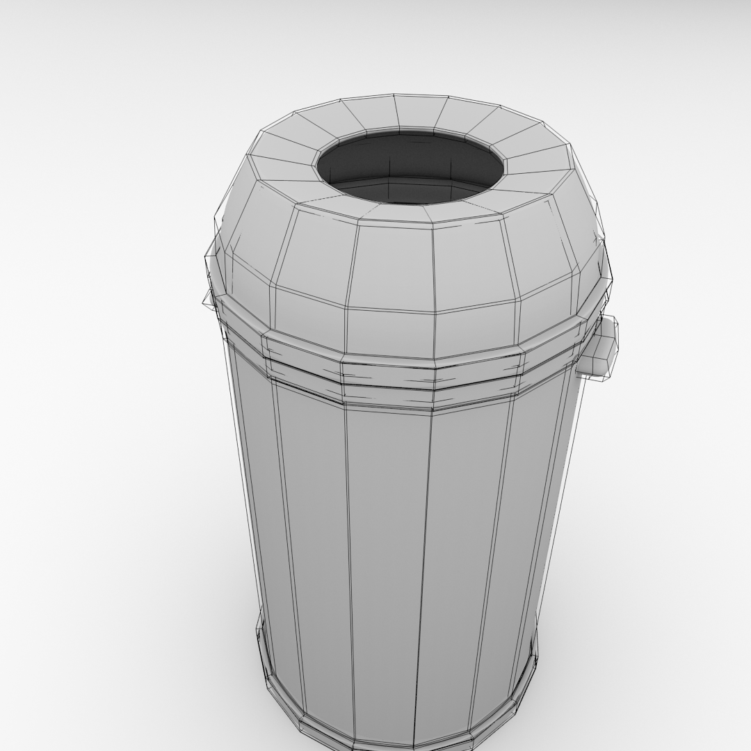 Trashcan trash can 3D model_4