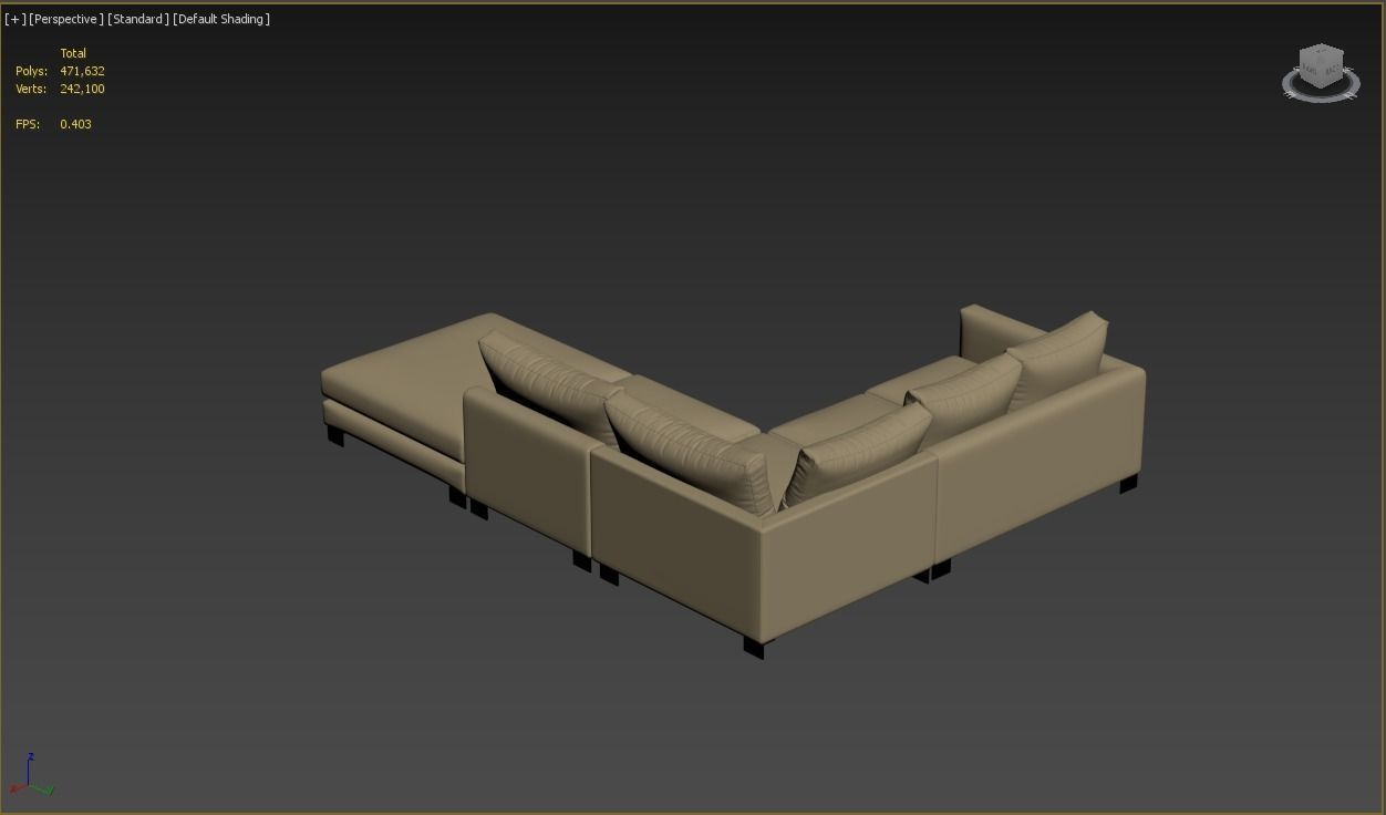 Sofa Zara Corner unit small left hand facing stool extra deep 3D model_2