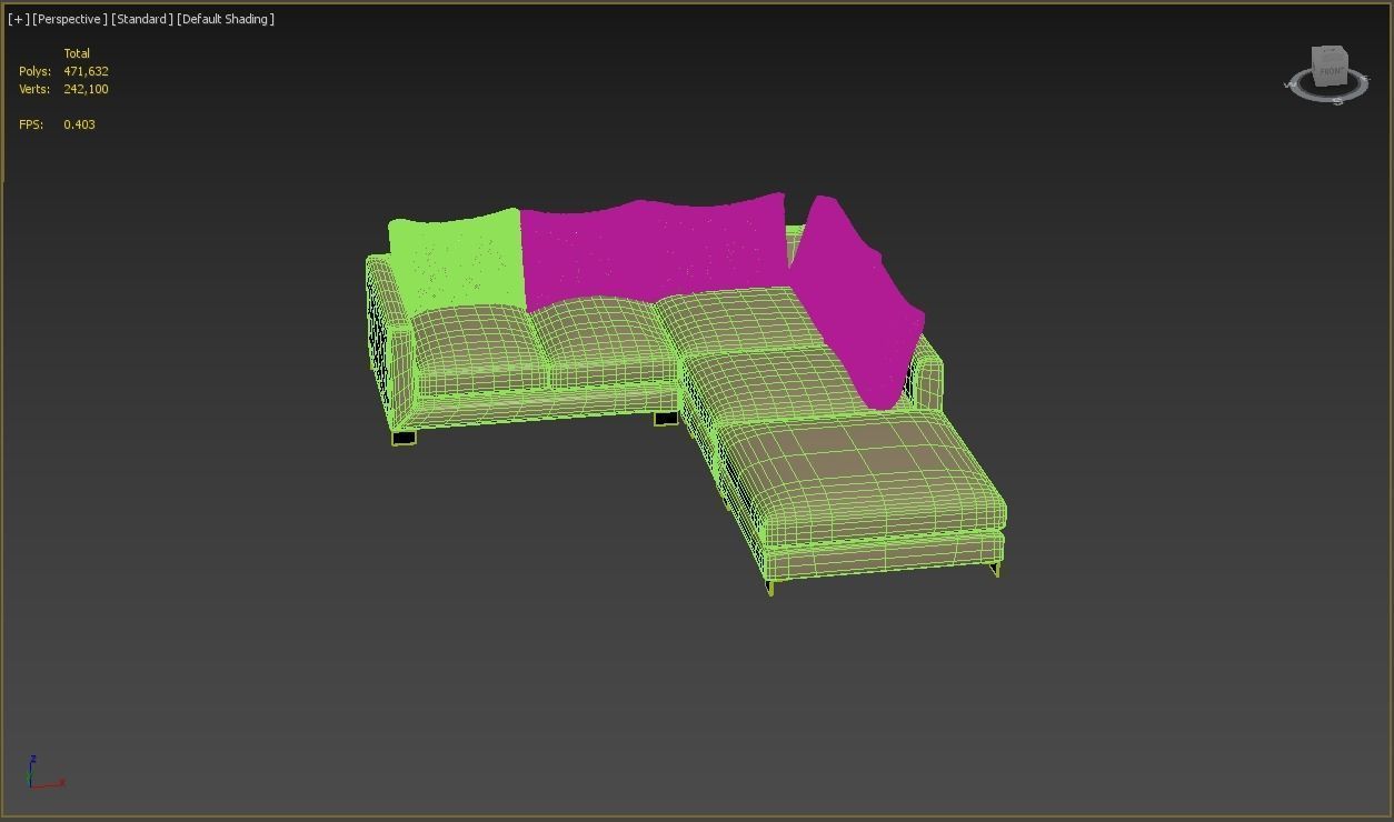 Sofa Zara Corner unit small left hand facing stool extra deep 3D model_4