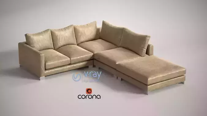 Sofa Zara Corner unit small  left hand facing stool extra deep