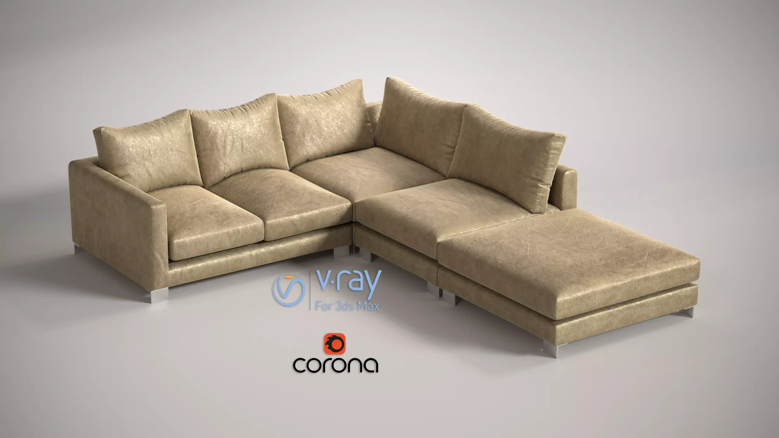 Sofa Zara Corner unit small left hand facing stool extra deep 3D model_0