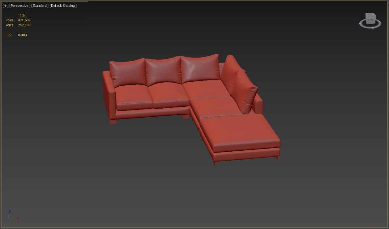 Sofa Zara Corner unit small left hand facing stool extra deep 3D model_1