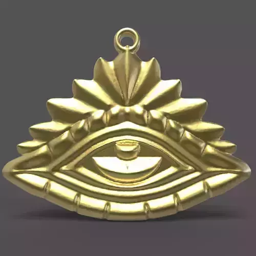 one eye gold earing or pendant