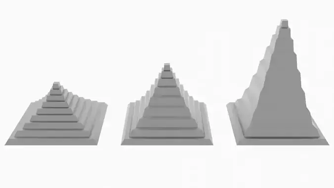 Curved Staired Pyramid - 3 Shapes