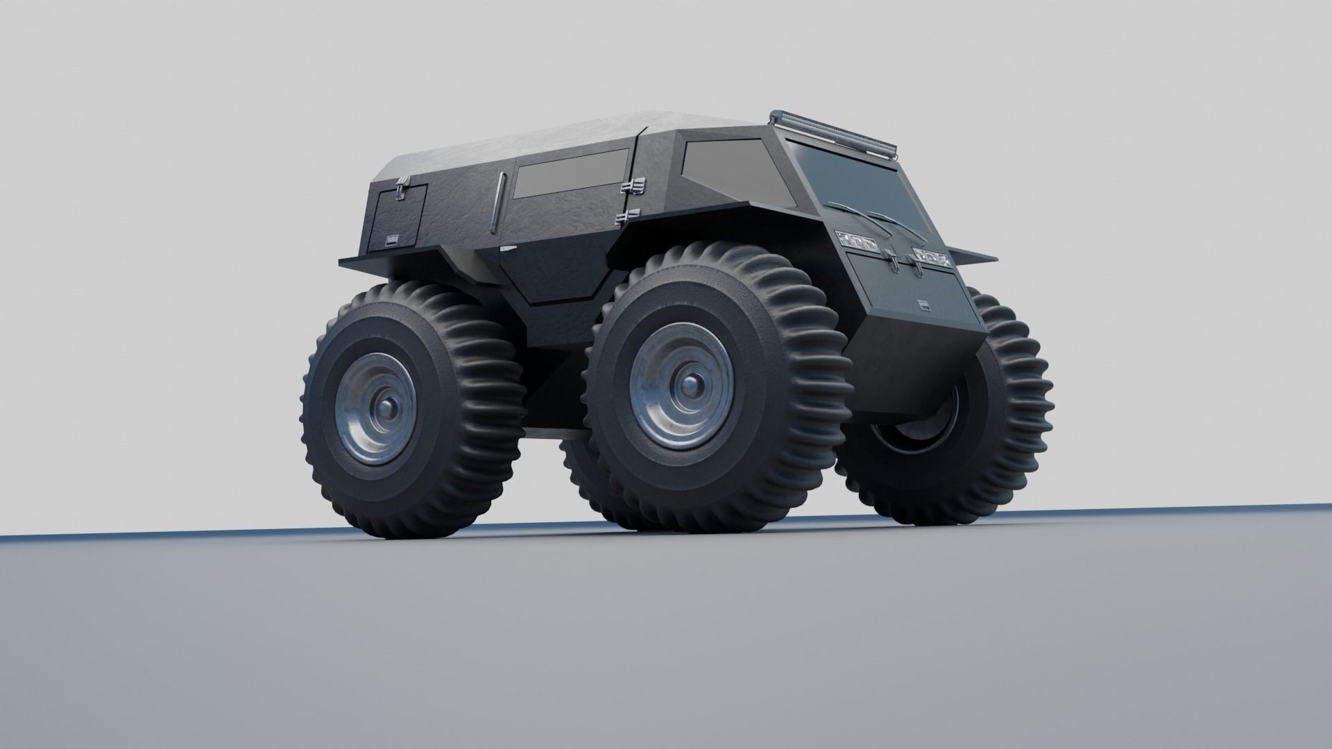 Military Truck Low-poly 3D model_3