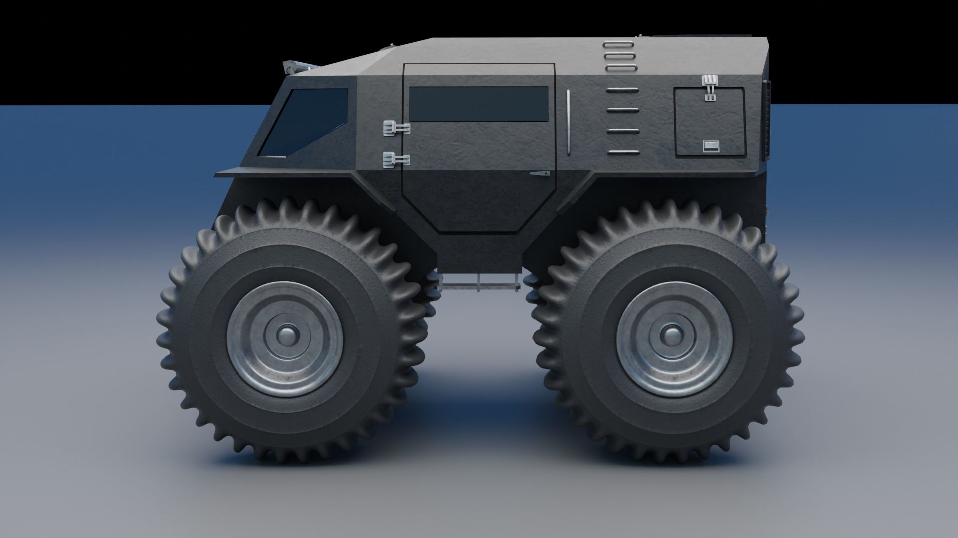 Military Truck Low-poly 3D model_1