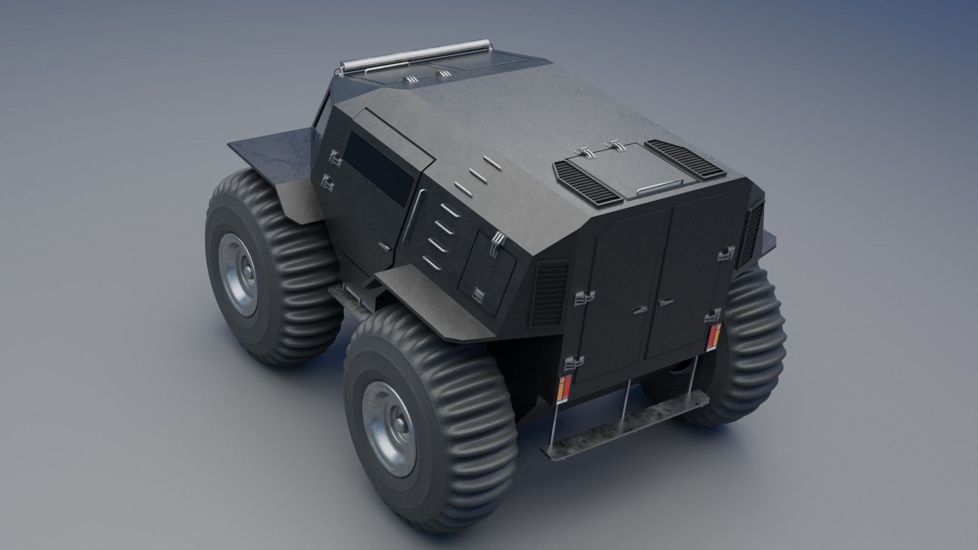 Military Truck Low-poly 3D model_6
