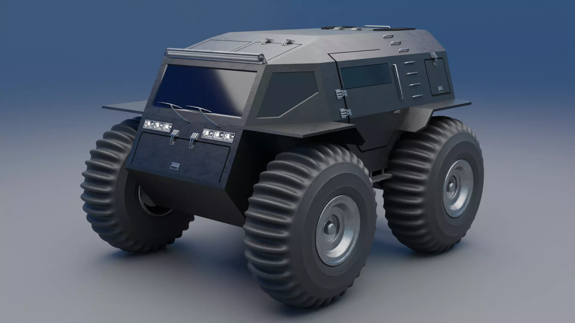 Military Truck Low-poly 3D model_0