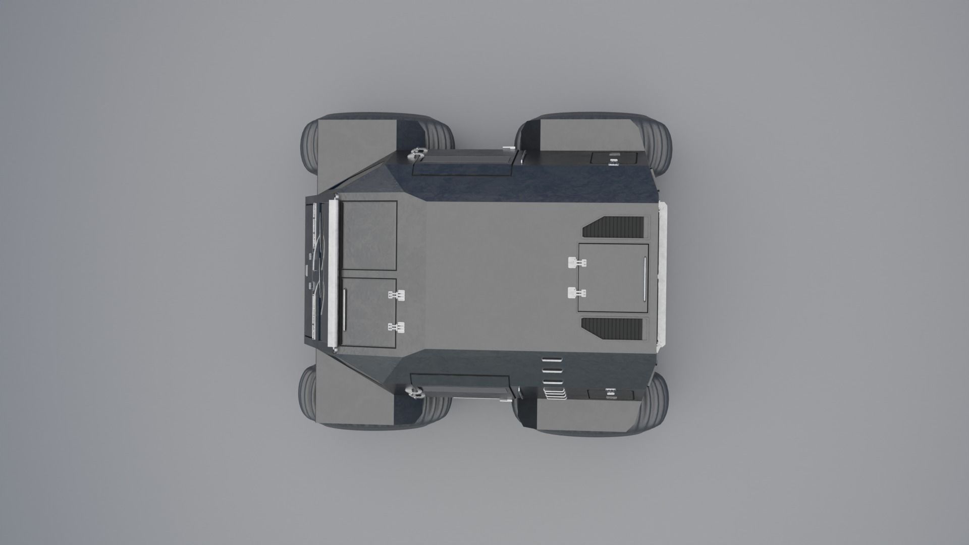 Military Truck Low-poly 3D model_4