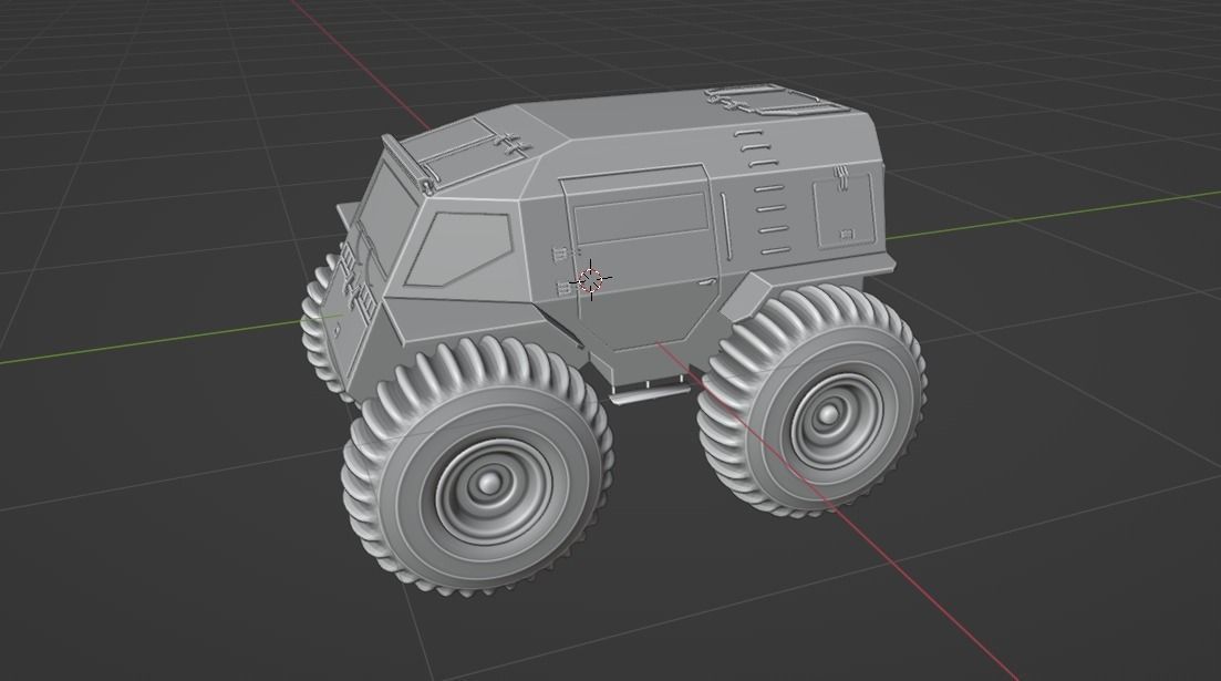 Military Truck Low-poly 3D model_8
