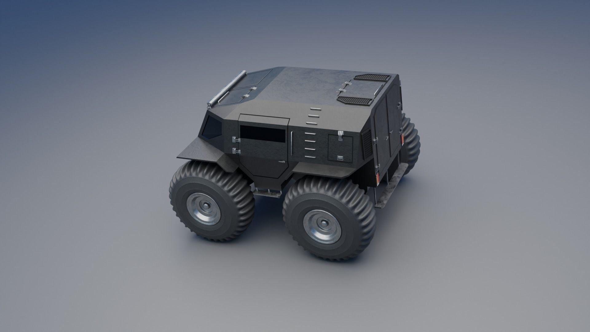 Military Truck Low-poly 3D model_7