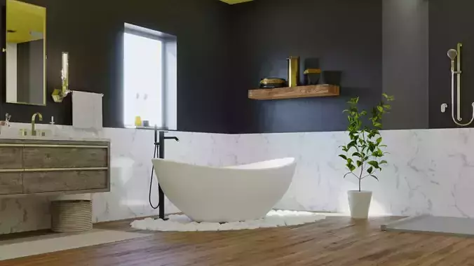 White Natural Bathroom 