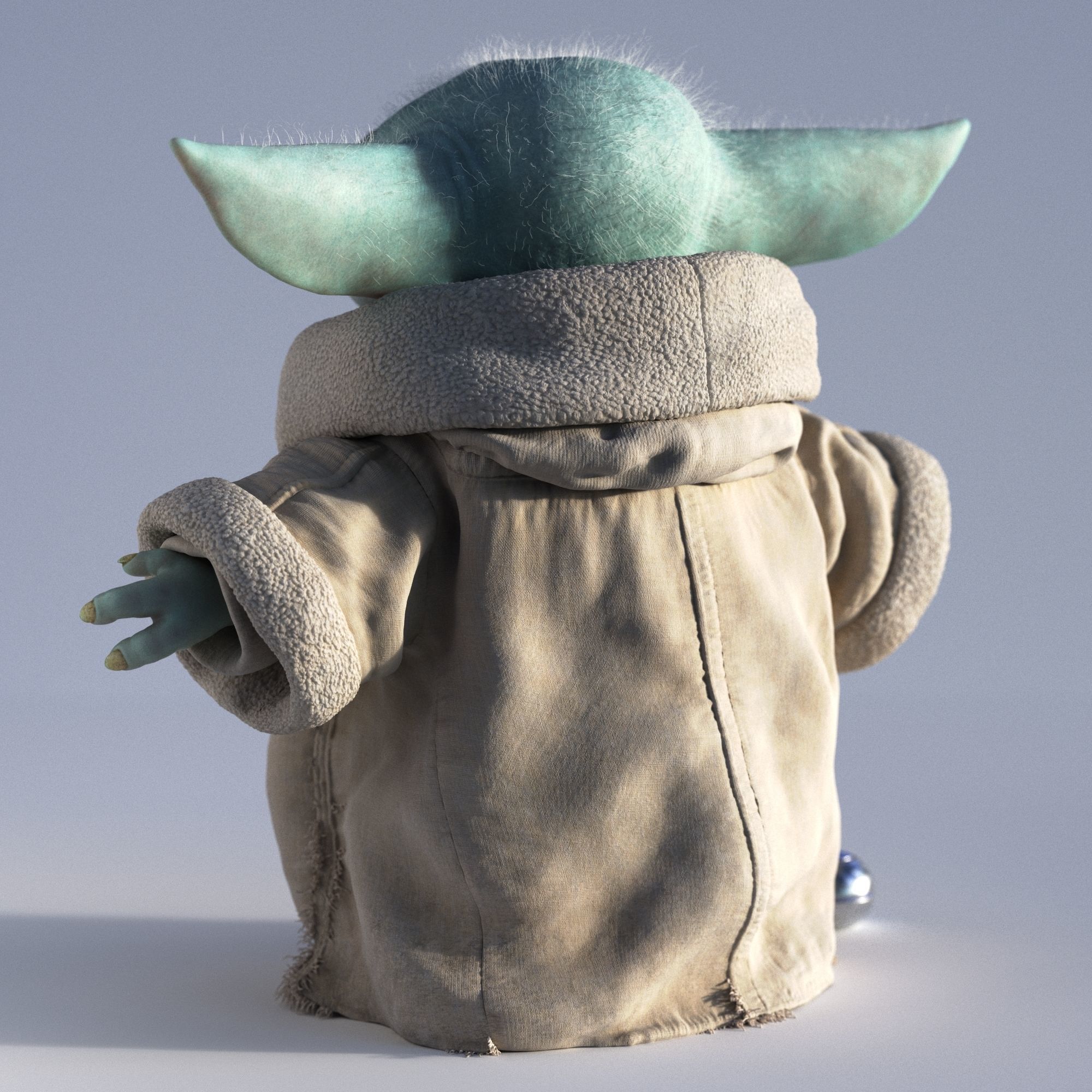 Grogu Baby Yoda Film Quality T-Pose 3d Model 3D model_10