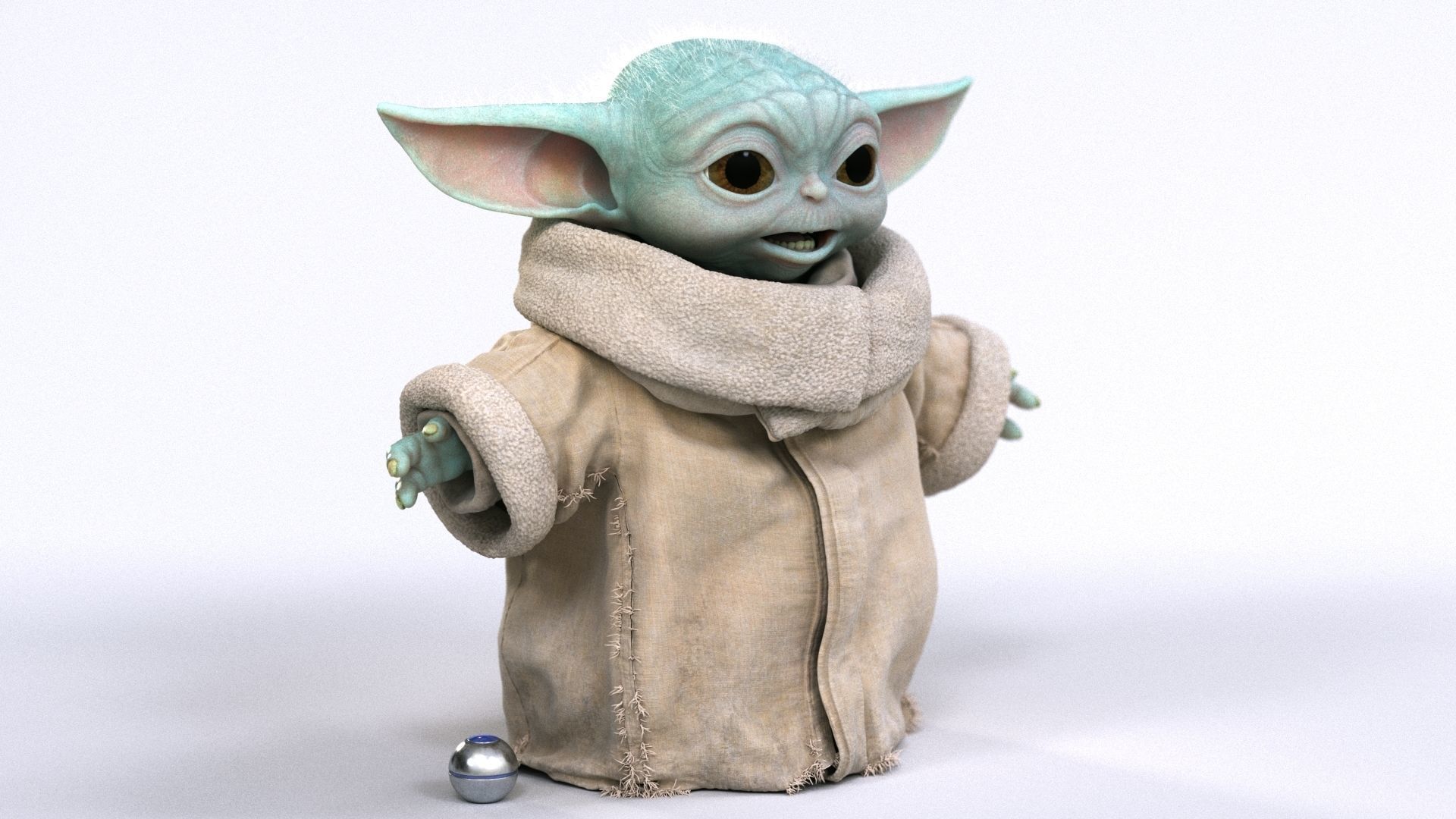 Grogu Baby Yoda Film Quality T-Pose 3d Model 3D model_31