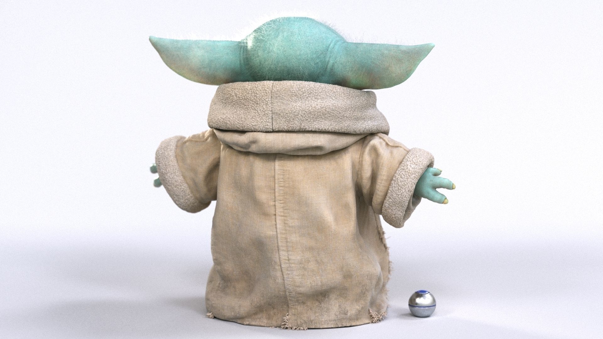 Grogu Baby Yoda Film Quality T-Pose 3d Model 3D model_26