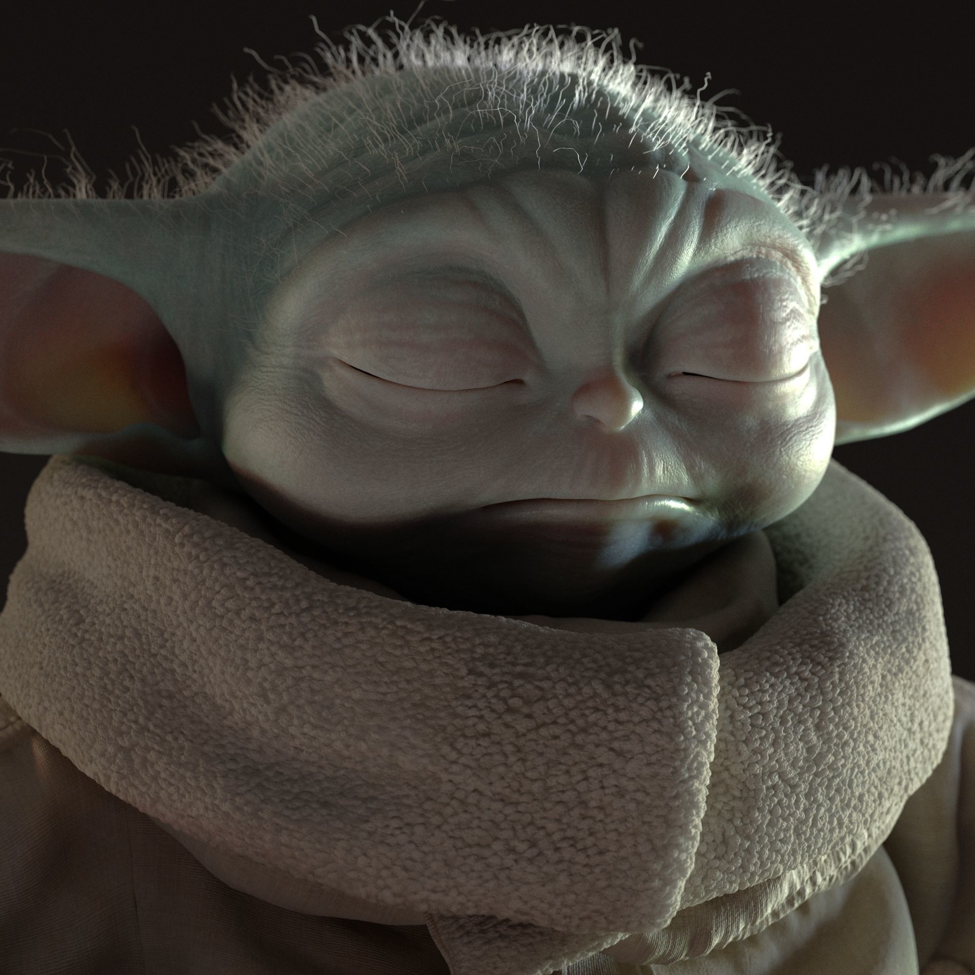 Grogu Baby Yoda Film Quality T-Pose 3d Model 3D model_6