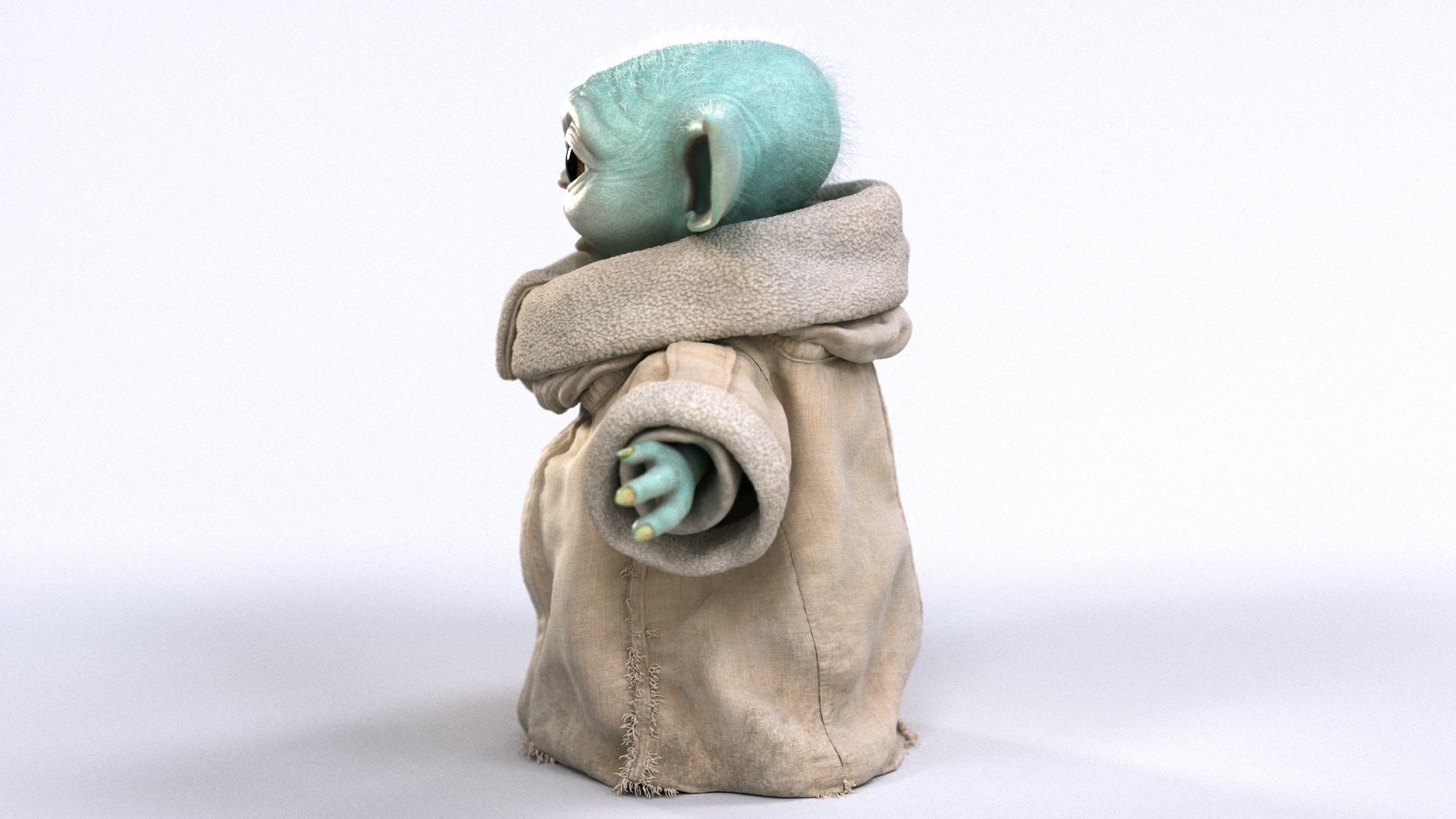 Grogu Baby Yoda Film Quality T-Pose 3d Model 3D model_22