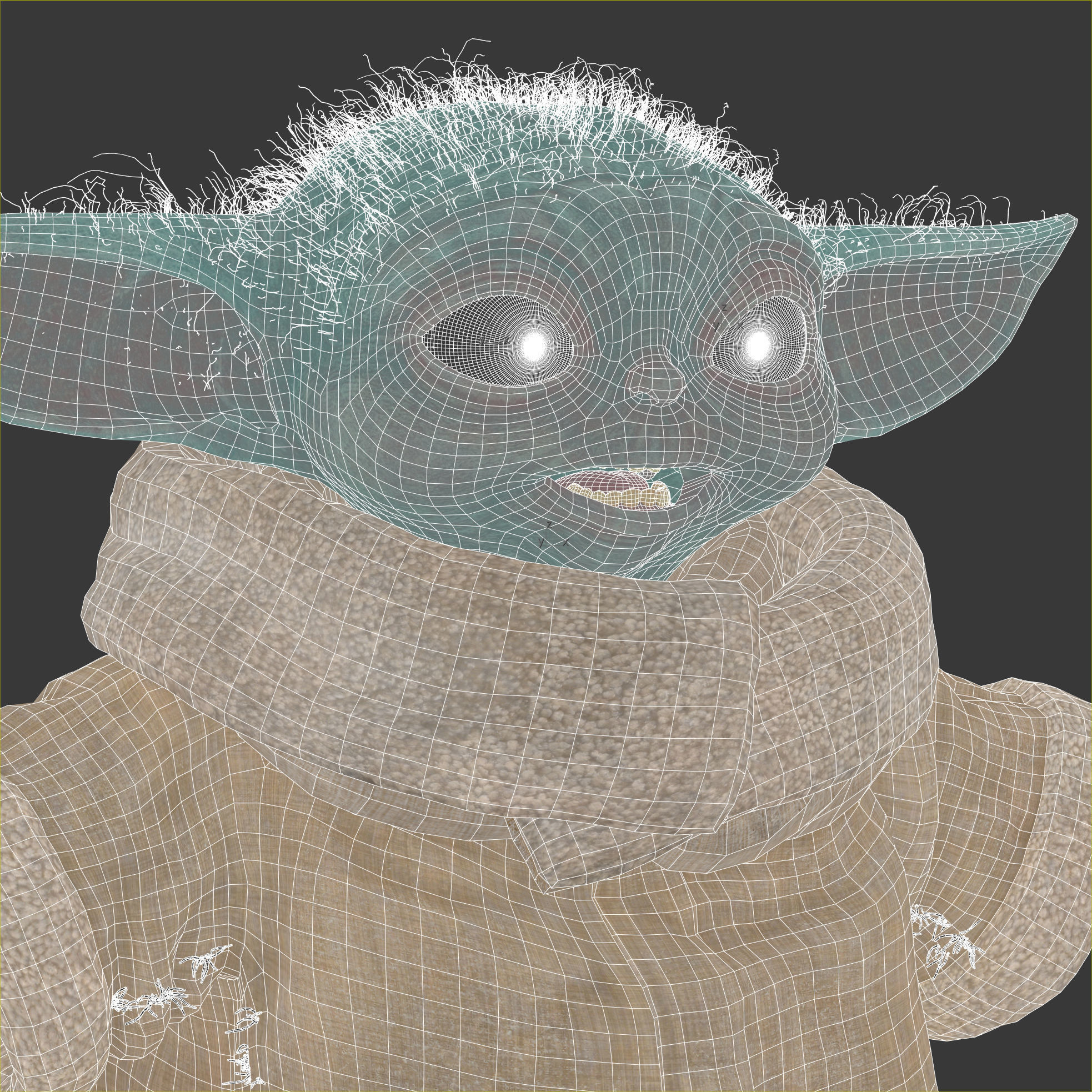 Grogu Baby Yoda Film Quality T-Pose 3d Model 3D model_17