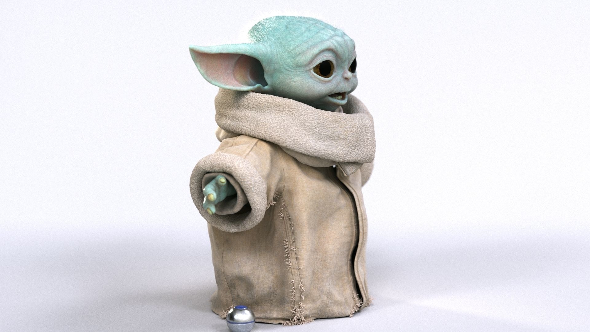 Grogu Baby Yoda Film Quality T-Pose 3d Model 3D model_30