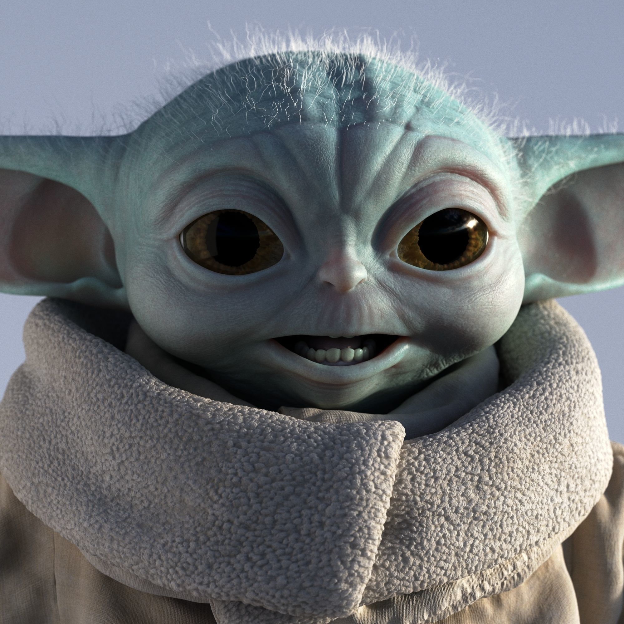 Grogu Baby Yoda Film Quality T-Pose 3d Model 3D model_8
