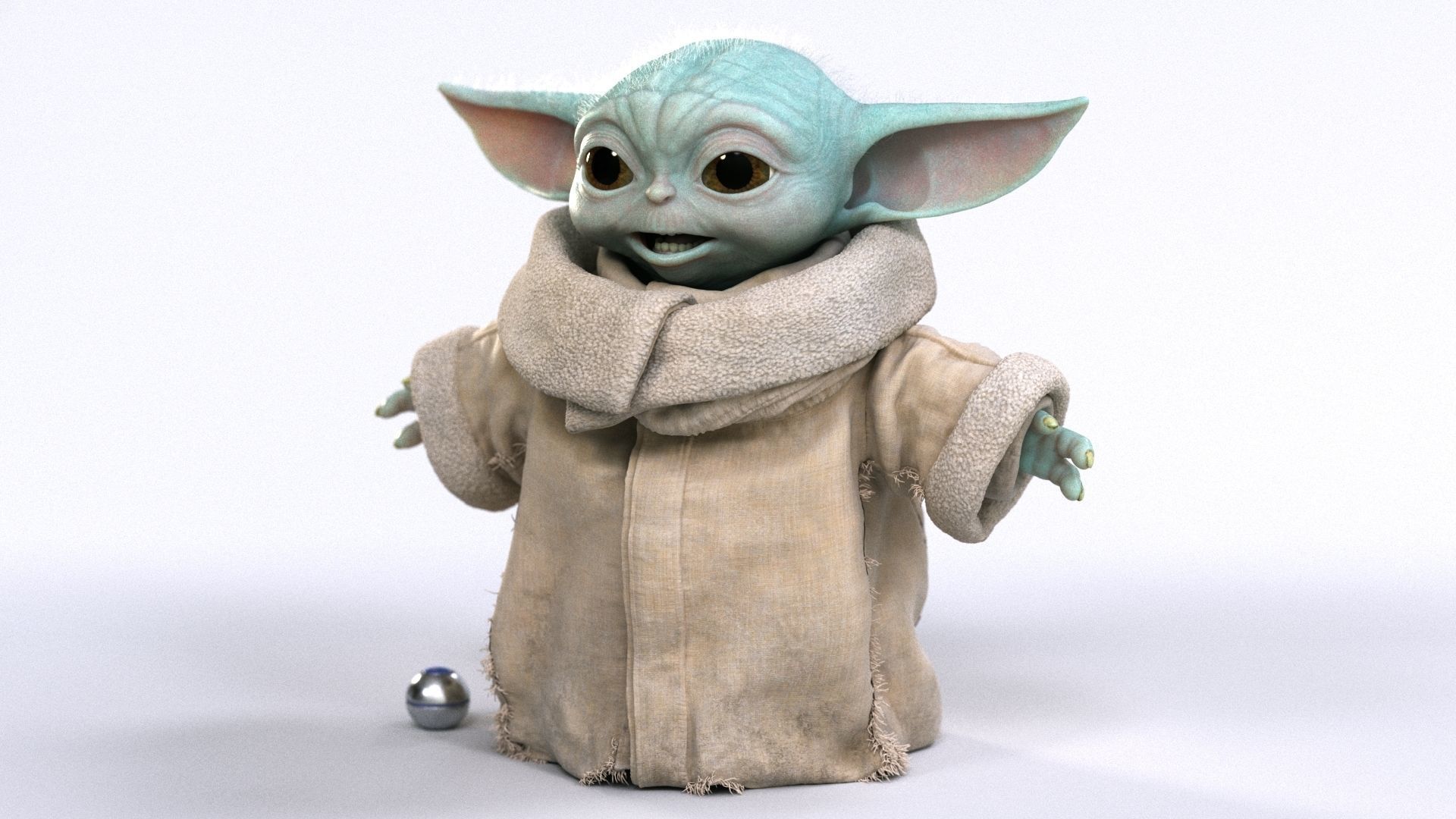 Grogu Baby Yoda Film Quality T-Pose 3d Model 3D model_19