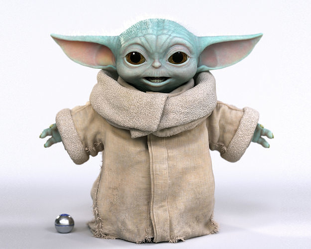 Grogu Baby Yoda Film Quality T-Pose 3d Model 3D model