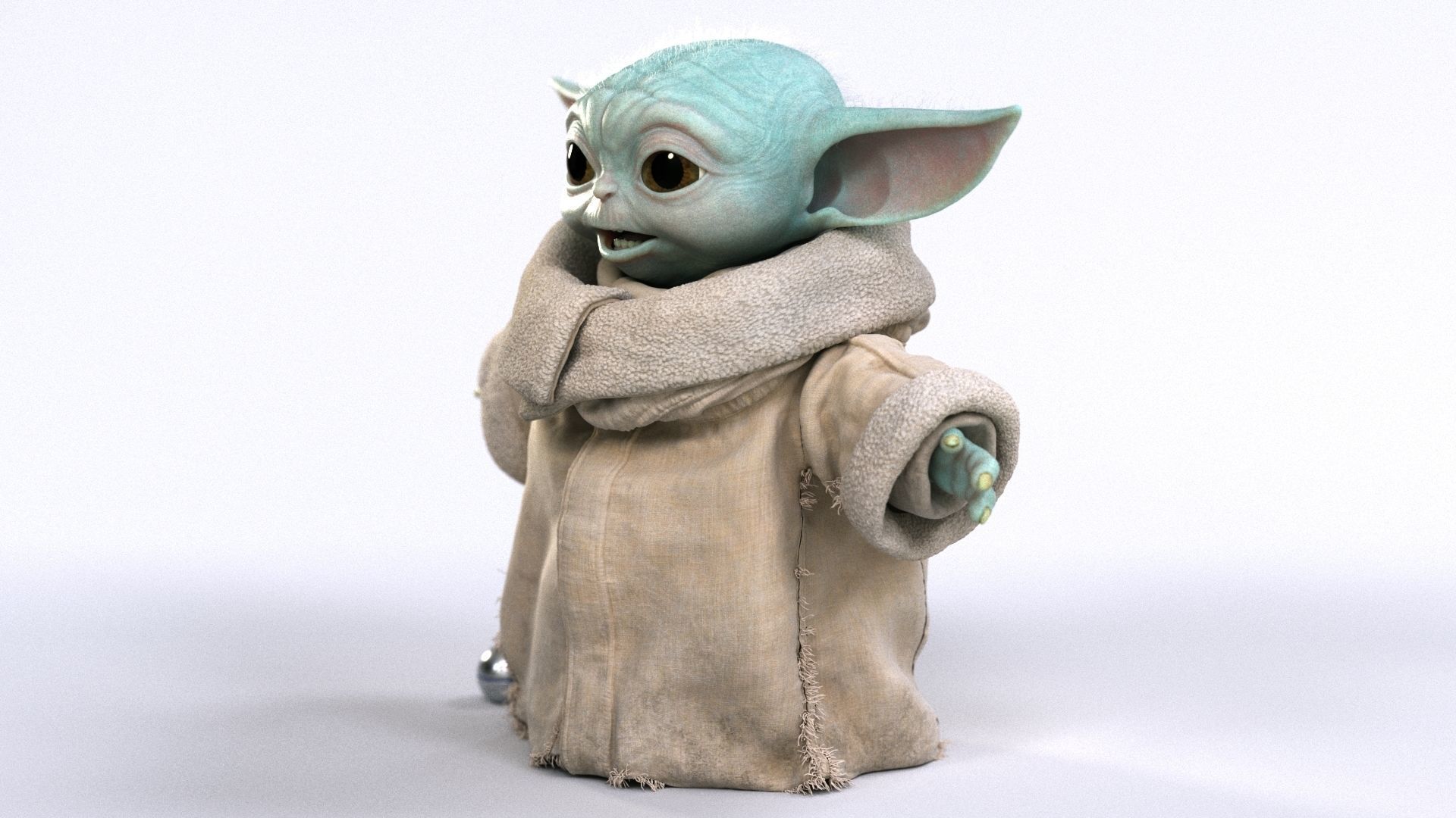 Grogu Baby Yoda Film Quality T-Pose 3d Model 3D model_20