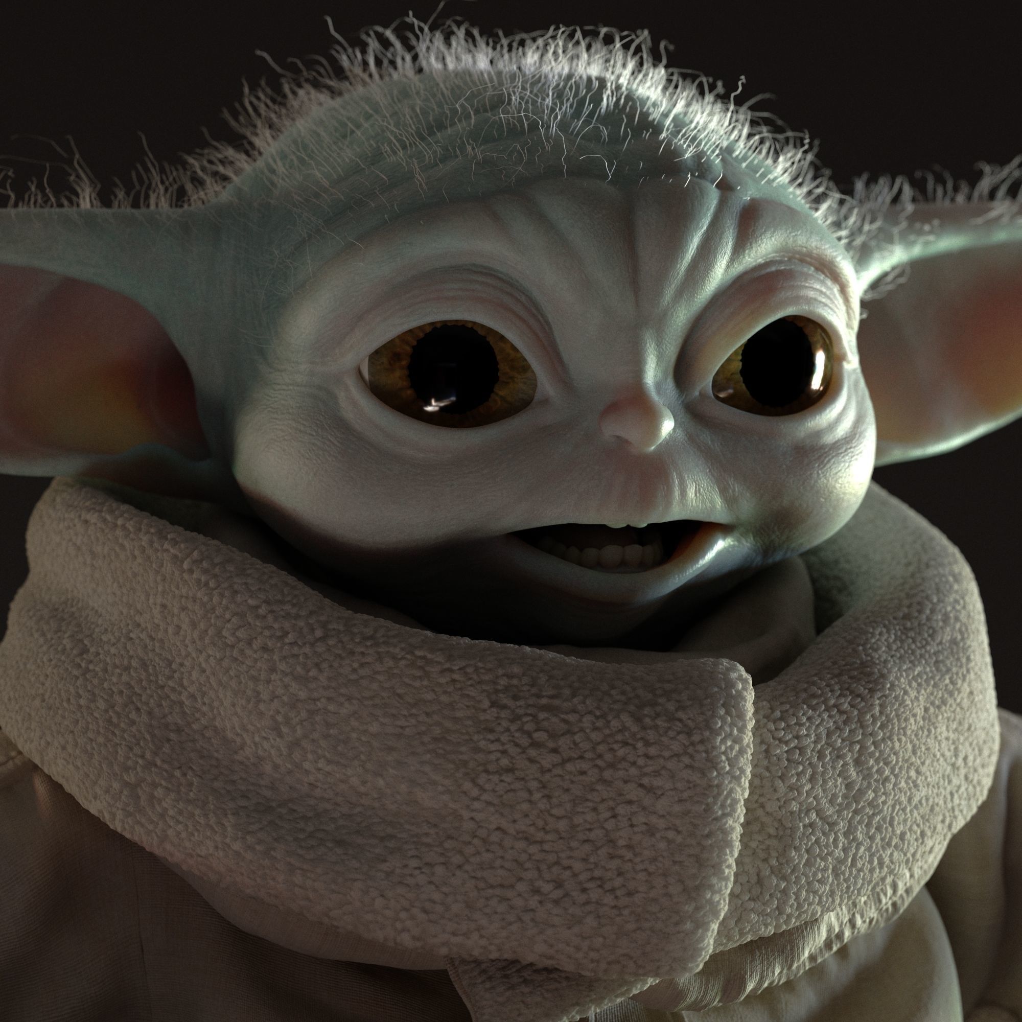 Grogu Baby Yoda Film Quality T-Pose 3d Model 3D model_7
